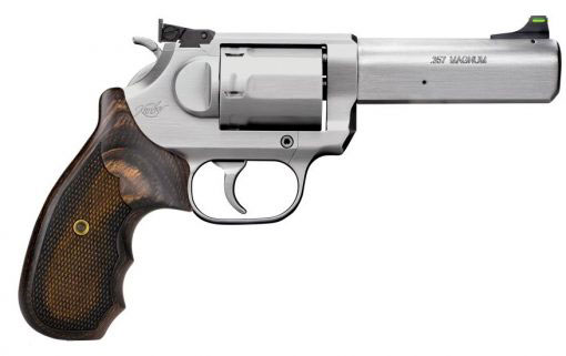 Kimber 3400032 K6S Target DASA Revolver, 357 Magnum, 4 in Barrel, Brushed Satin Finish, Checkered Walnut Grip