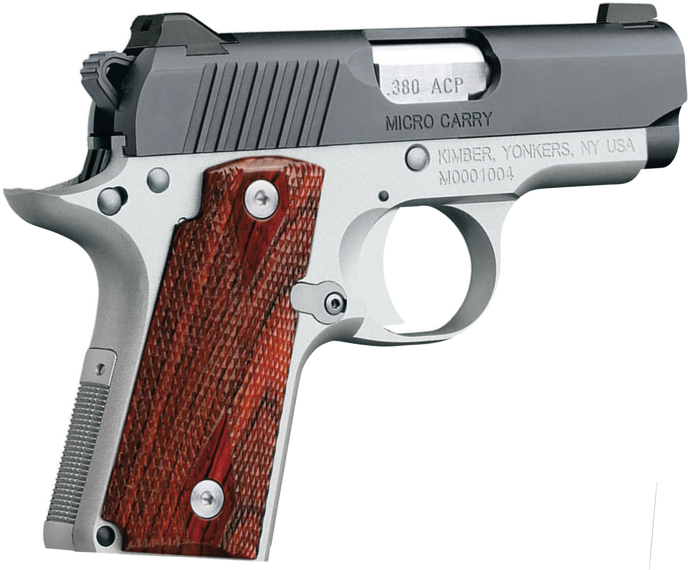 Kimber Micro Rosewood Carry Pistol 3700354, 380 ACP, 2.75", Rosewood Grips, Black Slide, 7 Rd
