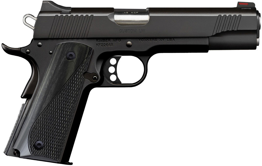 Kimber Custom LW Pistol 3700597, 45 ACP, 5", Gray Laminate Grips, Black Finish, 8 Rd