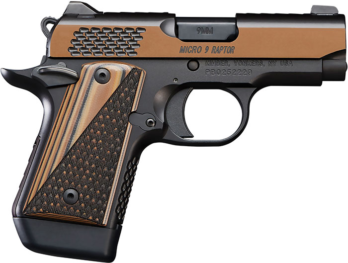 Kimber Micro 9 Raptor Collector's Edition Pistol 3700602, 9mm, 3.15", Black/Tan G10 Grips, Black/Tan Finish, 7 Rd