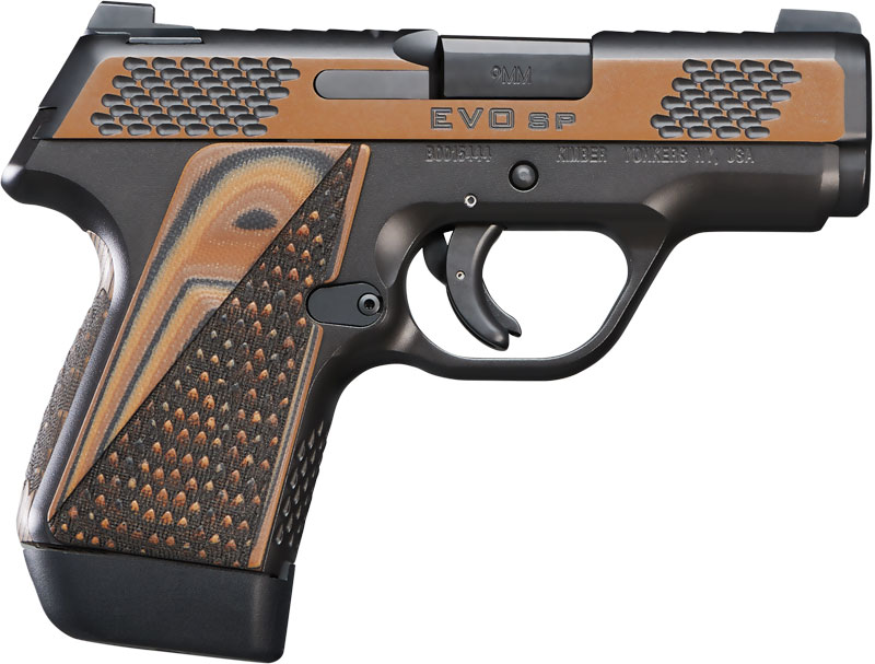 Kimber 3700603 EVO SP Raptor Collector's Edition Pistol, 9MM, 3.16 in, G10 Scale Grips, KimPro Black Frame/Black Tru-Tan Slide, Tritium Night Sights