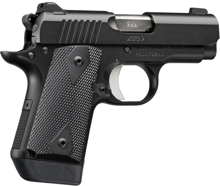 Kimber Micro 9 Black Pistol 3700635, 9mm,  3.15", Black Rubber Grips, Black Finish