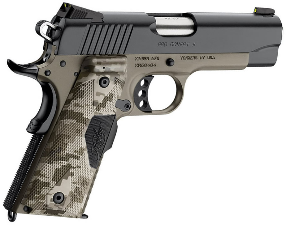 Kimber 3200166 Pro Covert II Pistol - .45 ACP, 4" Barrel, Aluminum Frame, Matte Black Oxide Slide, 7 Rd