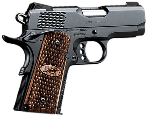 Kimber 3200150 Ultra Raptor II Pistol - .45 ACP, 3 in Barrel, Amb. Safety, Aluminum Frame, Matte Black Oxide Slide, 7 Rd