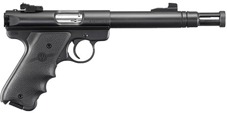 Ruger Mark III Special Edition Threaded Standard Pistol 10155, 22 LR, 5.5", Black Hogue Grips, Black Finish, 10 Rds