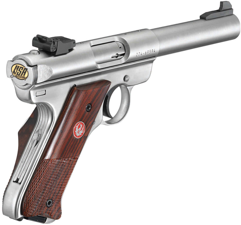 Ruger MKIII Special Edition Rio Pistol 10161, 22 LR, 5.5", Cocobolo Wood Grips, Stainless Finish, 10 Rd