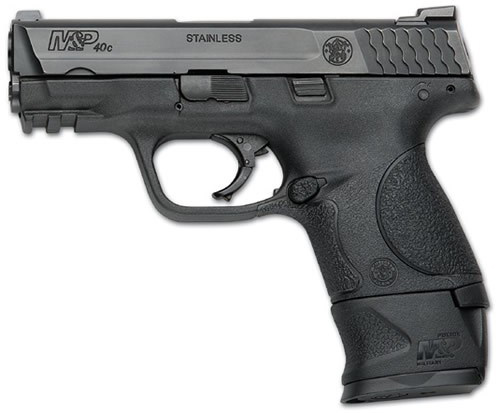 Smith & Wesson M&P40 Compact Pistol 150955, 40 S&W, 3.5", Black Polymer Grips, Black Melonite Finish, 15 Rd w/X-Grip