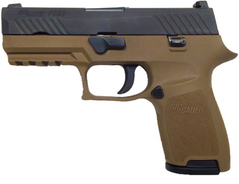 Sig P320 Compact Pistol 320C9TSSFDE, 9mm, 3.9 in, Interchangeable Polymer Grip, FDE Finish, Night Sights, 15 Rd