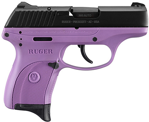 Ruger LC380 Pistol 3225, 380 Automatic Colt Pistol (ACP), 3.12", Purple Grips, Blued Finish, 7 Rd