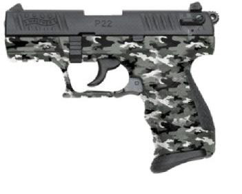 Walther P22 DA/SA Pistol 5120318, 22 Long Rifle, 3.4 in, Urban Camo Finish, 10 Rd