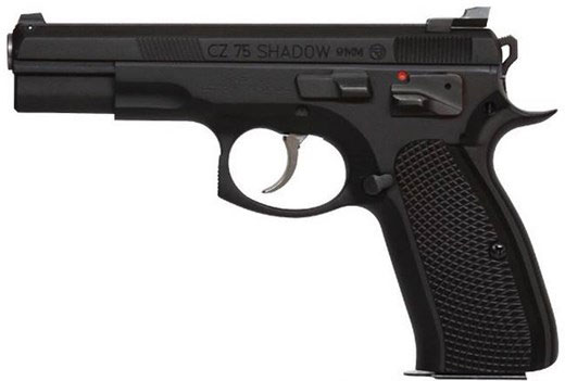 CZ 75 Shadow Tactical II Semi-Auto Pistol 91762, 9mm, 4.61 in, Black Rubber Grip, Black Finish, 18 Rd, Fixed Sights