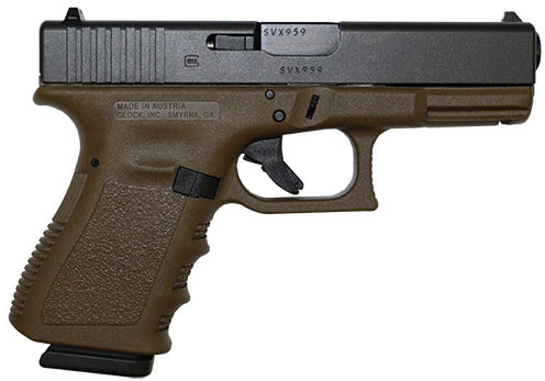 Glock 23 Compact Pistol PI2350203D, 40 S&W, 4.0 in, Flat Dark Earth Grip, Gas Nitride Finish, 13 Rd