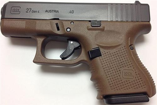 Glock 27 Gen4 Pistol PG2750201D, 40 S&W, 3.46 in, Polymer Grip, Flat Dark Earth Finish, 9 Rd