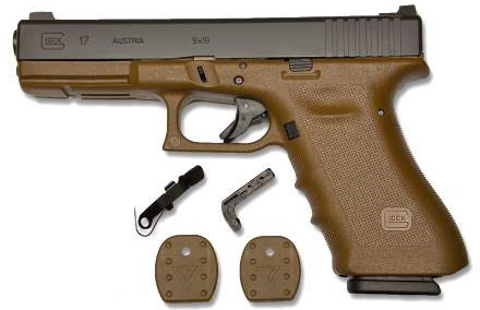 Glock 17 Vickers Gen3 RTF2 Tactical Pistol PT1750003DE, 9mm, 4.49", Flat Dark Earth Polymer Grips, Nitride Finish, 17 Rd