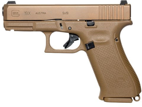 Glock 19X Pistol PX1950703, 9mm, 4.02 in, Polymer Grip, Flat Dark Earth Finish, Night Sights, 19 Rd