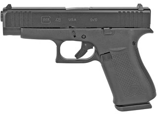 Glock 48 Pistol UA4850201, 9mm, 4.01", Black Synthetic Grips, Black Finish, 10 Rds, Made in USA