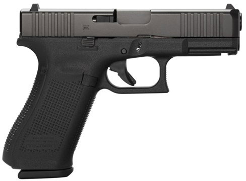 Glock 45 Gen5 Pistol PA455S203, 9mm, 4.02 in, Black Polymer Grip, Gas Nitride Finish, Fixed Sights, 17 Rds