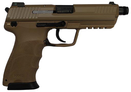 Heckler & Koch HK45 Tactical Pistol 745001TLIPA5, 45 ACP, 5.16" Threaded, Cerakote Flat Dark Earth Finish, 10 Rd