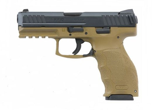 Heckler & Koch VP9 Striker Fired Pistol 700009FDELE-A5, 9mm, 4.09 In, FDE Polymer Grip, Blue Finish, 15 Rd, Night Sights