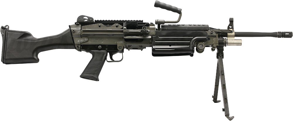 FN Herstal M249S Military Collector Semi-Auto Rifle 56460, 5.56 NATO, 20.5", Black Synthetic Stock, Matte Black Finish