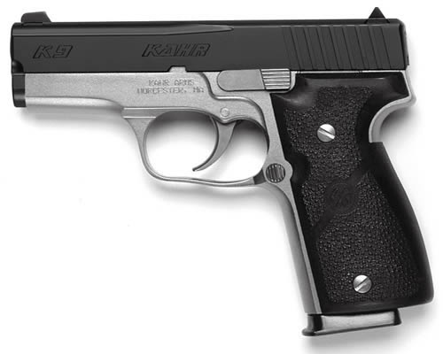 Kahr K9 Semi-Auto Pistol K9093BX, 9MM, 3.5", Black Rubber Grips, Stainless Finish