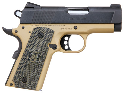 Colt Army Green Defender Pistol O7000DZG, 45 ACP, 3", Green G10 Colt Grips, Blued Slide/Army Green Frame, 7 Rd