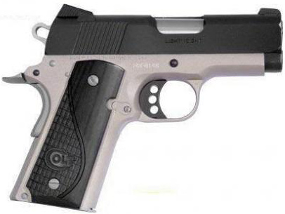 Colt Night Defender Pistol O7000NDF, 45 ACP, 3", Checkered Hardwood Grips, Two-Tone Finish, 6 Rd