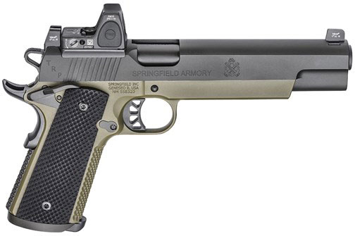 Springfield TRP Operator Pistol w/RMR PC9610RMR18, 10mm, 6", VZ Alien DIrty Olive G-10 Grip, Black Finish, Tactical Rear 3 Dot Tritium Sights, 8 Rd