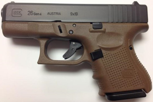 Glock 26 Gen4 Limited Edition Pistol PG2650201D, 9mm, 3.46 in, Flat Dark Earth Synthetic Grip, Gas Nitride Finish, 10 Rd