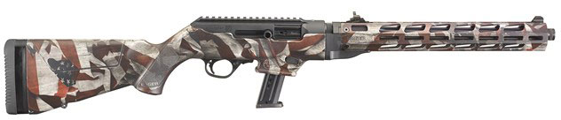 Ruger PC Carbine Takedown Rifle 19121, 9mm, 16.12", Synthetic Stock, American Flag Finish, 17 Rds