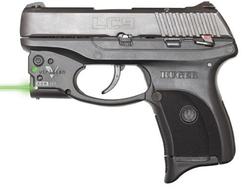 Ruger LC9 Pistol w/Viridian Green Laser & Holster 3226, 9mm, 3.12 in, Black Grip, Black Finish, 7 Rd