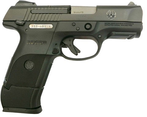 Ruger SR9C Compact DLC Coated Pistol 3330, 9mm, 3.5 in, Black Grip, Black Finish, 10/17 Rd