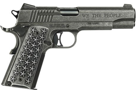 Sig 1911 We The People Pistol 1911T45WTP, 45 ACP, 5 in, Custom Aluminum Grip, Distressed Finish, Night Sights, 7 Rd