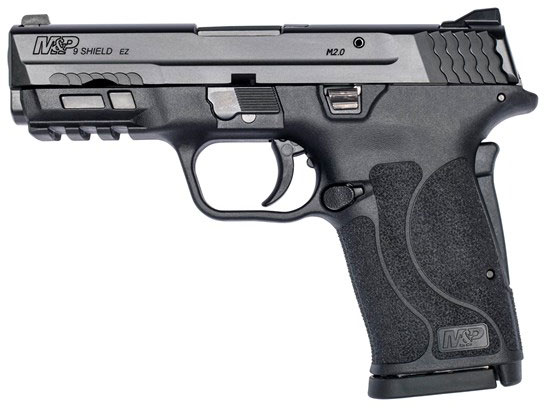 Smith & Wesson M&P Shield EZ M2.0 Pistol 12437, 9mm, 3.6 in, Textured Polymer Grip, Black Finish, 8 Rd, No Manual Safety