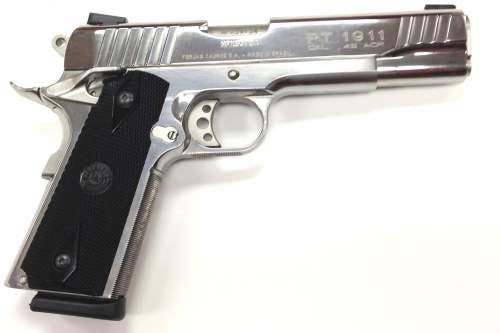 Taurus PT-1911 Pistol 1191109PSS, 45 ACP, 5 in, Checkered Black Grip, Stainless Finish, 8 Rd