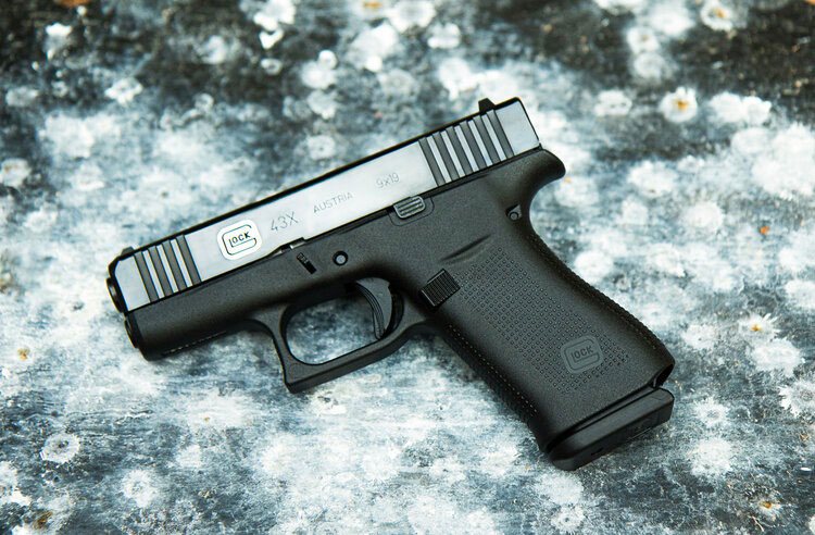 Glock 43X Deluxe Pistol UX4350204SSN, 9mm, 3.41", Black Synthetic Grips, Black Finish, Fixed Sights, 6 Rds, Made in USA