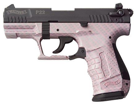 Walther P22 DA/SA Pistol 5120319, 22 Long Rifle, 3.42 in Threaded, Pink Carbon Fiber Finish, 10 Rd