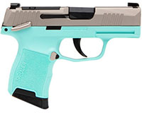 Sig Sauer P365 OR Pistol 365-380-REB-MS, 380 ACP, 3.1", Turquoise Polymer Grip, Nickel Cerakote Slide, 10 Rds