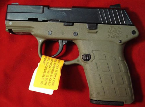 Keltec PF-9 Semi-Auto Pistol, 9MM, 3.1", OD Green Polymer Grips, Blue Finish