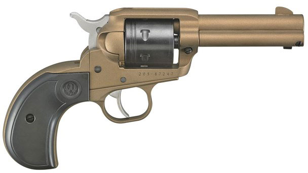 Ruger Wrangler Revolver 2017, 22 LR, 4.62", Black Synthetic Birdshead Grips, Burnt Bronze Cerakote Finish, 6 rd