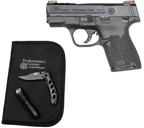 Smith & Wesson M&P Shield EZ M2.0 Pistol EDC Kit 12471, 9mm, 3.1 in, Textured Polymer Grip, Black Finish, 8 Rd