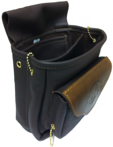 Lonesome Charlie's Deluxe Soft Sporting Clay Double Leather Pouch w/Choke Tube Holder in Pocket (143D)
