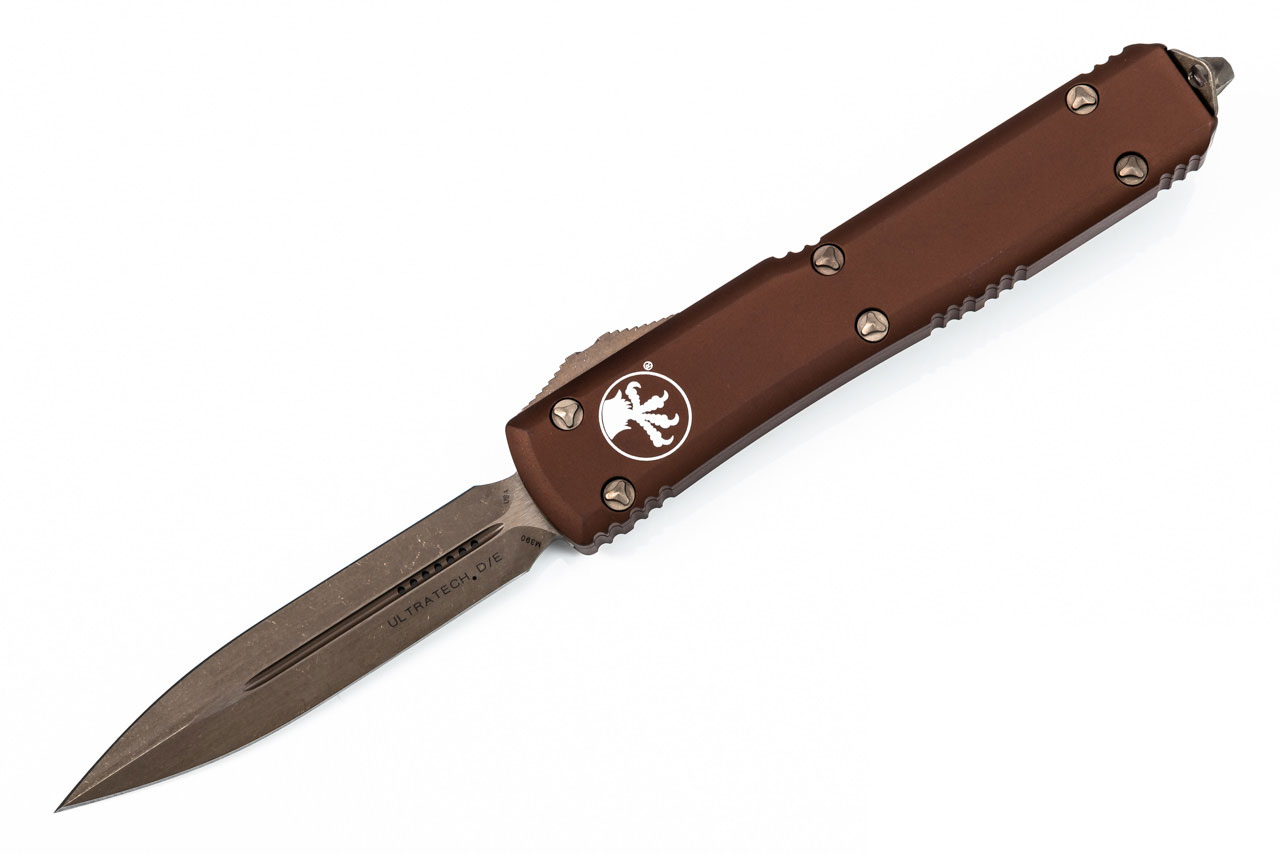 Microtech Ultratech Out-The Front Automatic Knife, Double Standard Apocalyptic Bronze Edge, Bronze (122-13APTA)