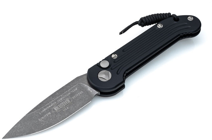 Microtech L.U.D.T. Automatic Folding Knife, Apocaclyptic Edge, Black (135-10AP)