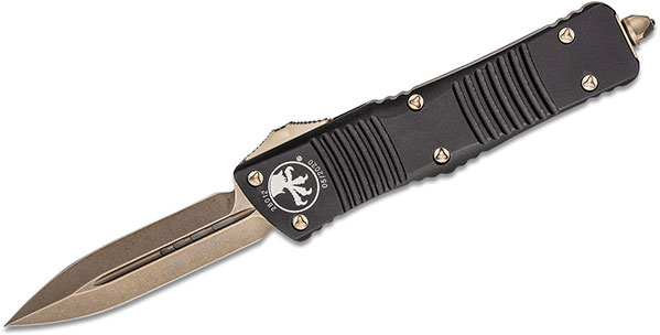 Microtech Combat Troodon Out-The-Front Automatic Knife, Standard Double Edge, Bronze (142-13)