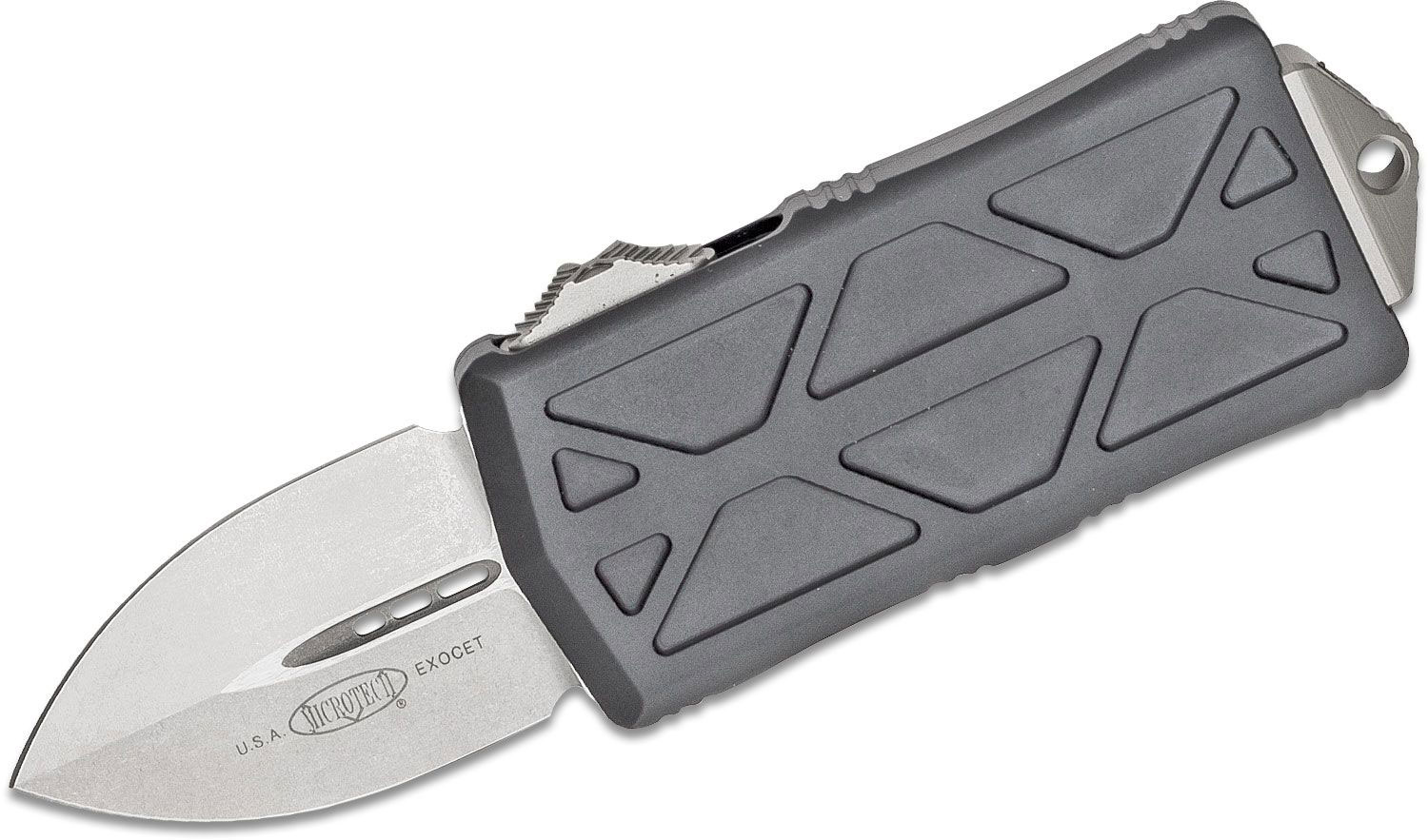 Microtech Exocet Automatic Out The Front Knife, Double Standard Edge, Black (157-10)
