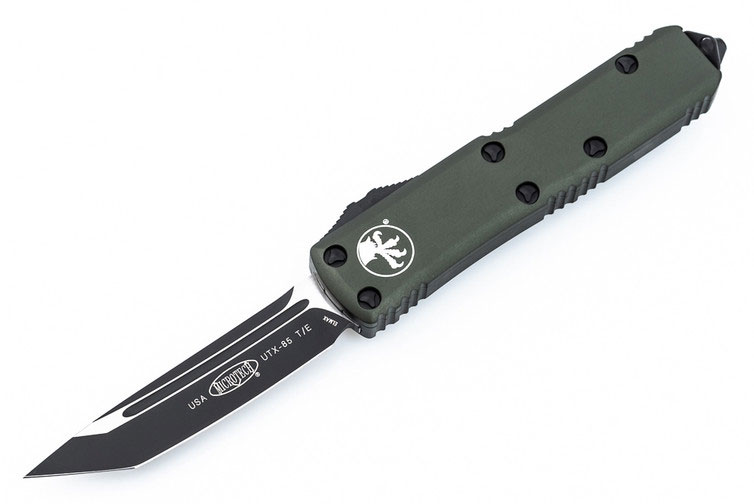 Microtech UTX-85 OTF Automatic Knife, Black Tanto Edge, OD Green (233-1OD)