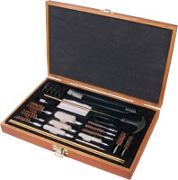 Outers 70082 Universal 28 Piece Cleaning Kit, .22 Caliber and up, Wood Box