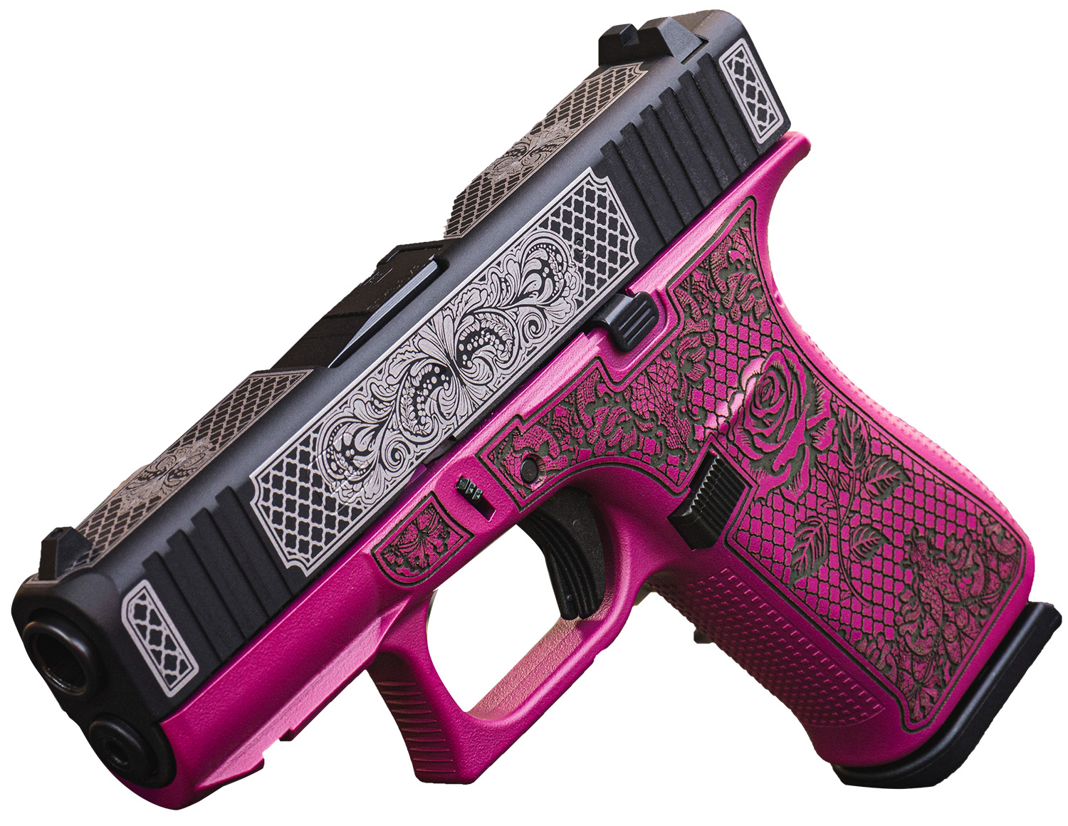 Glock G43X Pistol UX4350204FRNGLBC, 9mm, 3.41in, Black Cherry Lace