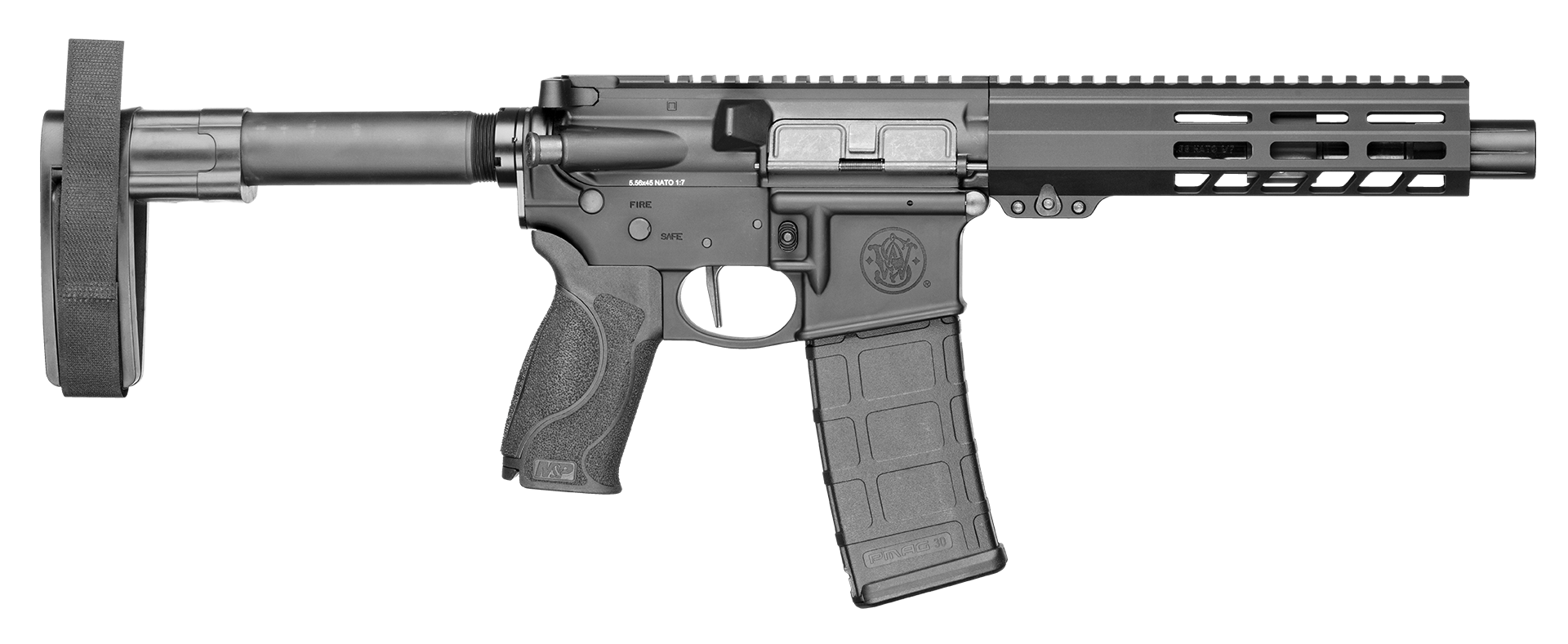 Smith and Wesson M&P15 Pistol Pistol 13658, 223 Rem, 7.5in, Adjustable Palmswell Grip, 30 Rds